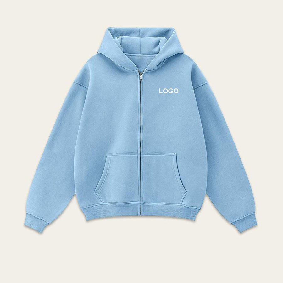Zip-up hoodie production sample